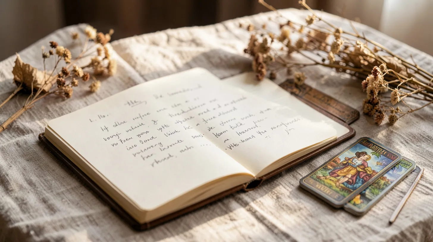 Carnet et jeu de tarot pour suivre l’évolution d’une relation
