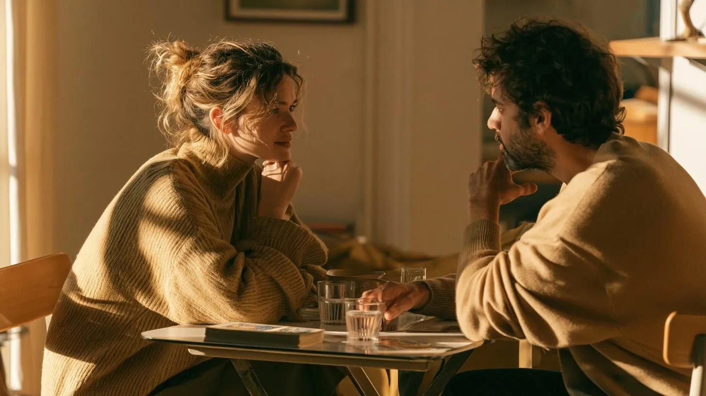Deux adultes échangeant calmement pour illustrer La Force en amour