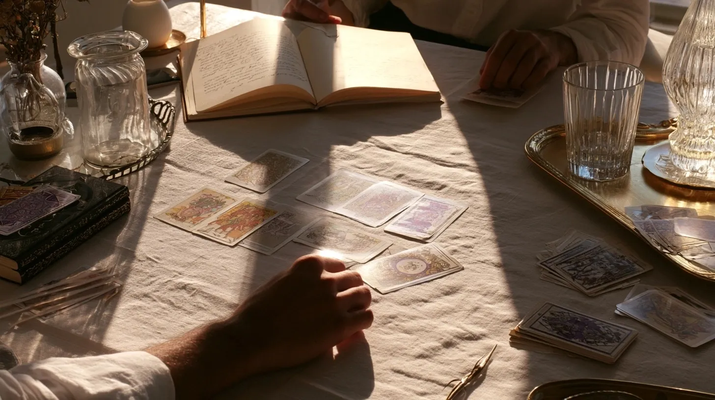 tirage une carte et trois cartes avec carnet de notes