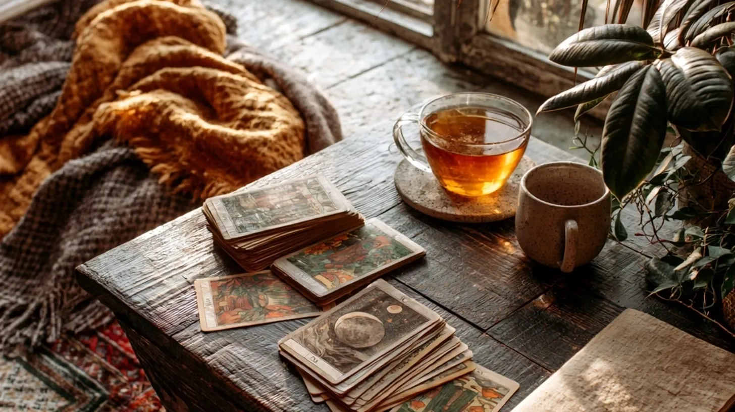 Transformer le tirage en gestes concrets de récupération avec cartes de tarot et ambiance de pleine lune