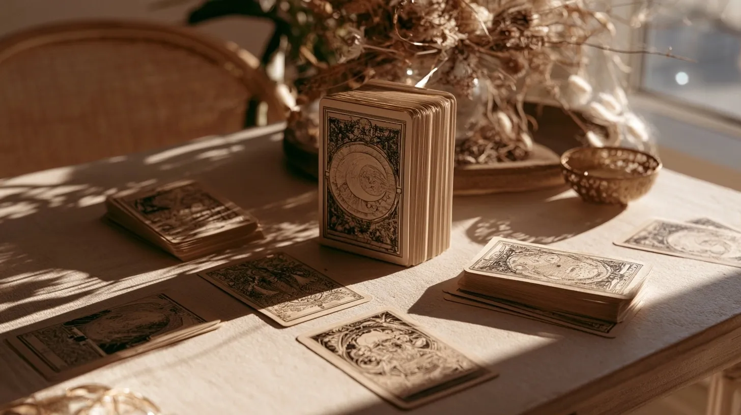 cartes de tarot et lumière de pleine lune pour une lecture intuitive