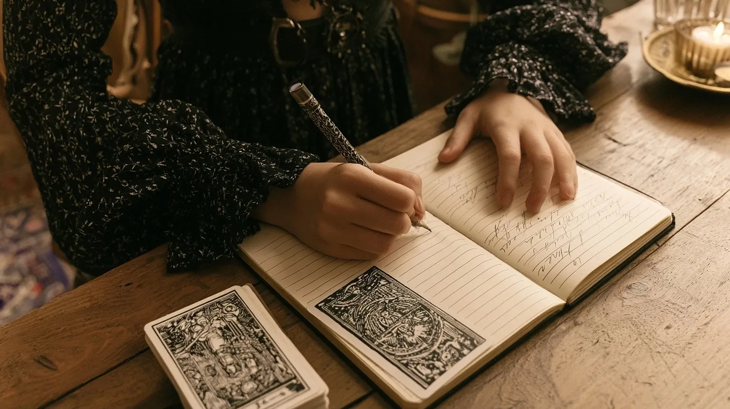 préparation simple d’un tirage de nouvelle lune avec carnet et tarot