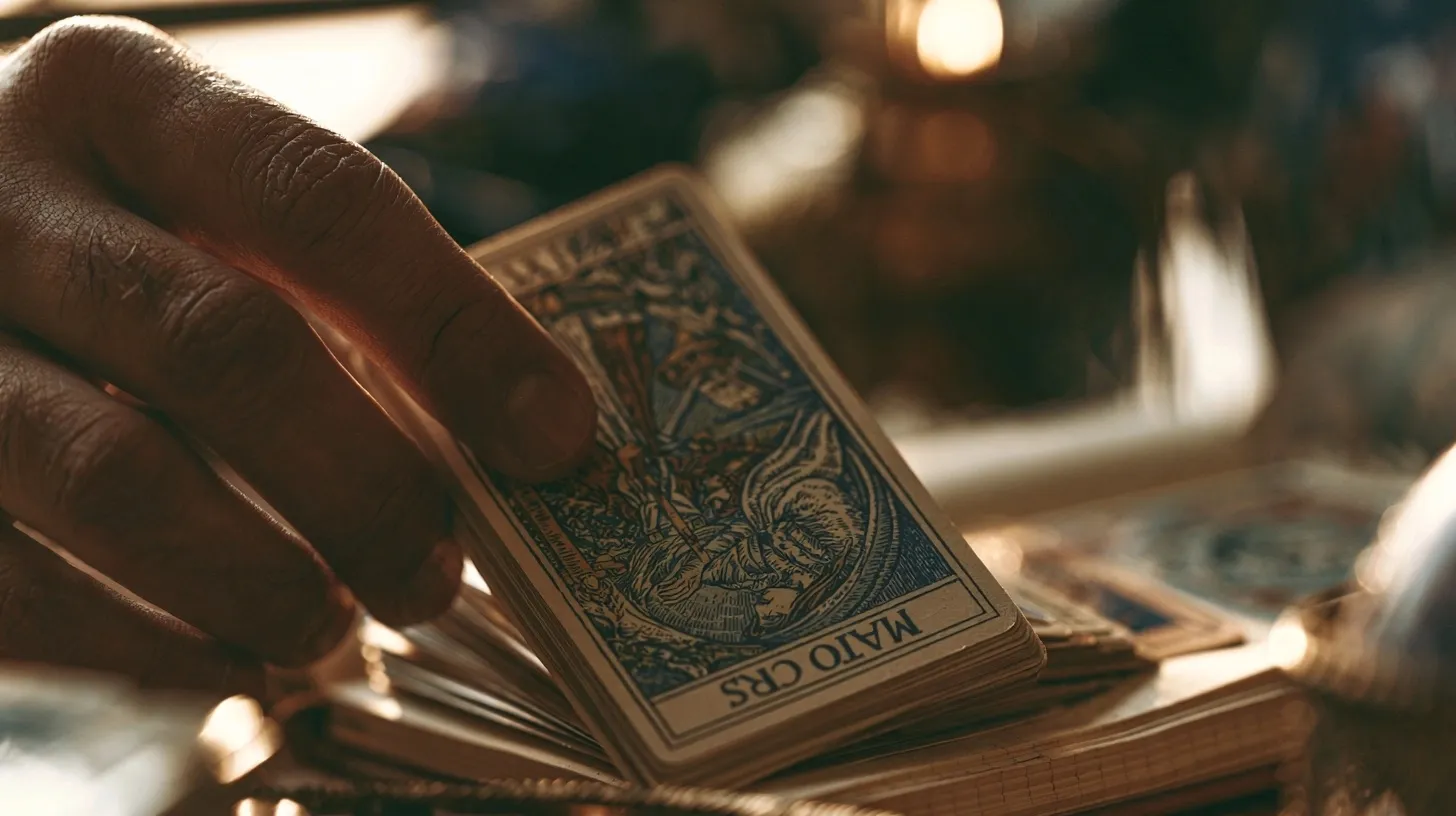 Cartes de tarot et ambiance hivernale pour lire les cartes d’un tirage d’hiver avec nuance
