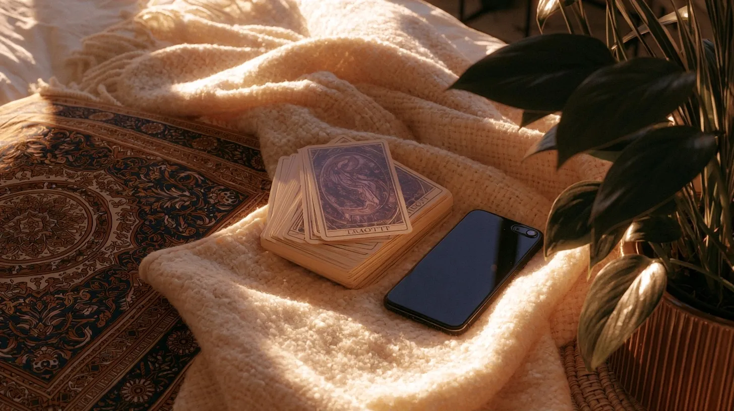 Cartes de tarot et ambiance hivernale pour garder une pratique douce quand le silence devient lourd